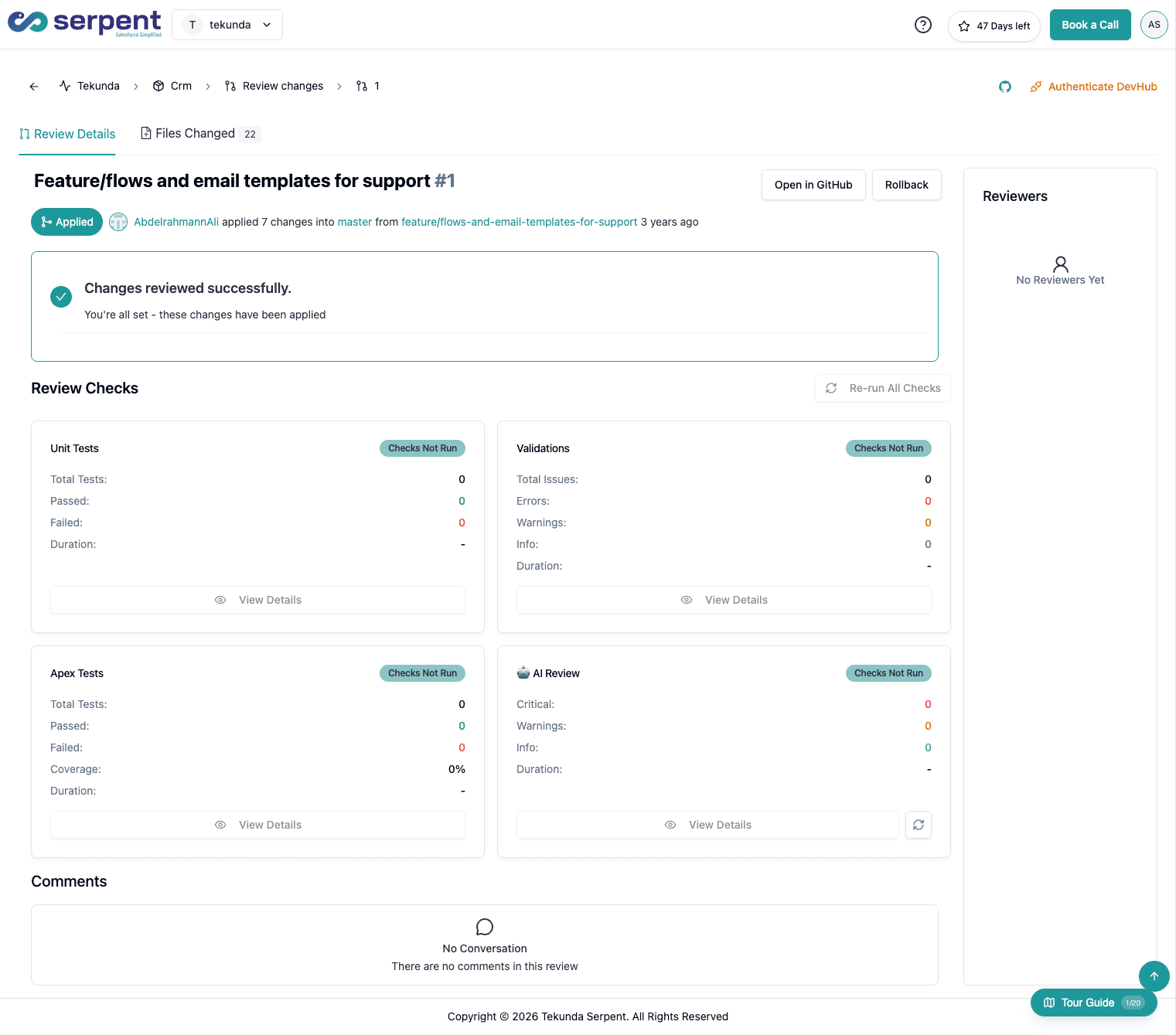 Pull request page — after