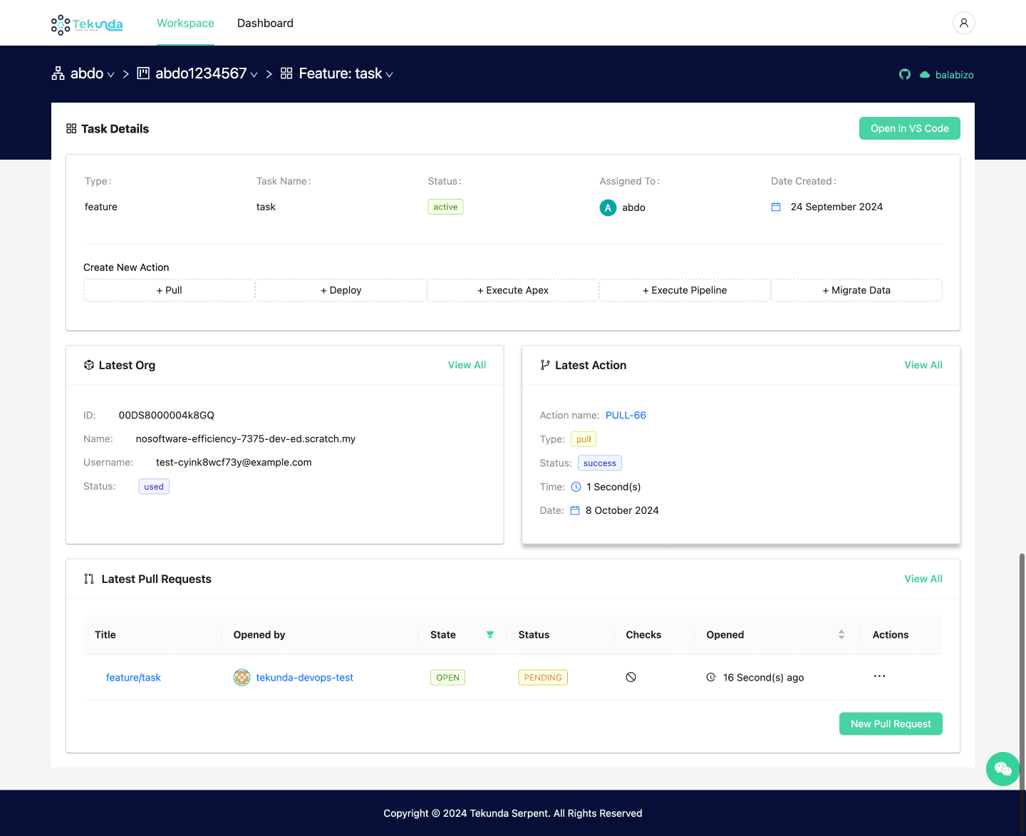 Task details — before